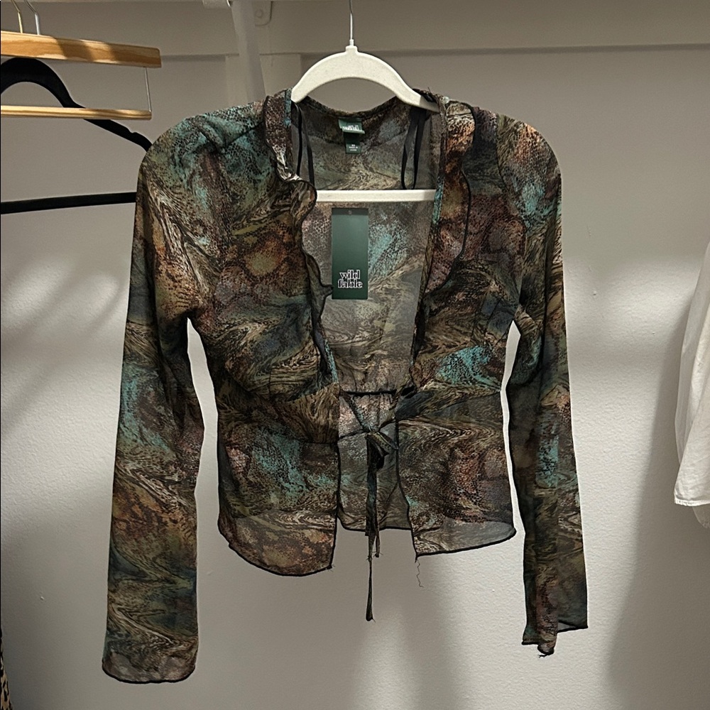 Wild Fable Multicolor Sheer Blouse